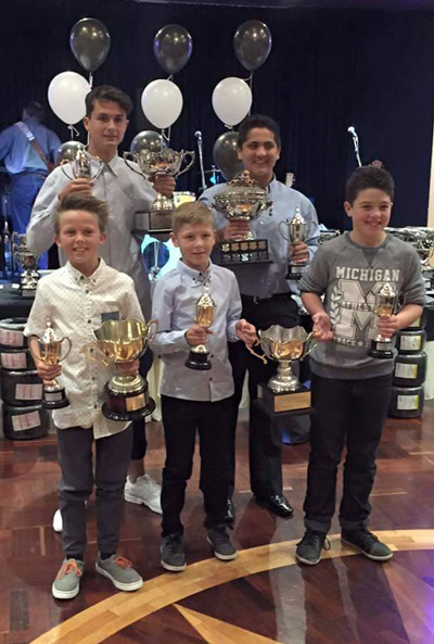 2015 Victorian Karters of the Year (L to R) - Jay Hanson, Cody Donald, Brodie Thomson, Brayden Flood and Beau Russell