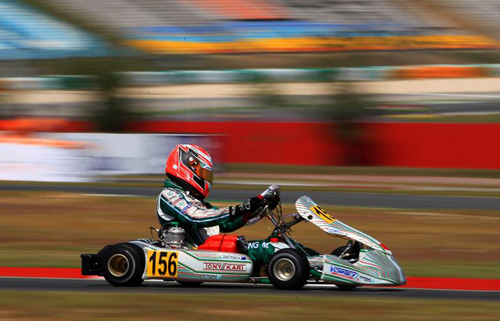 Kiwi Marcus Armstrong (#156) is looking for a strong finish to his debut KF class European CIK-FIA Championship season at the final round in Sweden this weekend