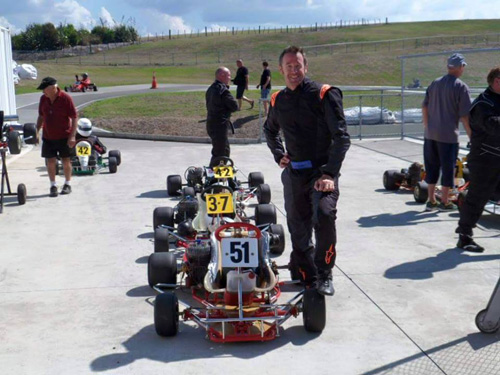 Recently retired V8 Supercar ace Greg Murphy (#51) was back behind the wheel of a vintage kart