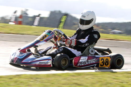 Caleb Huston from Rotorua shares the points lead in the 125cc Rotax Max Light class with Palmerston North's Josh Hart