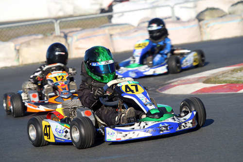 Mason Potter (#47) on his way to Cadet ROK class victory in Sunday