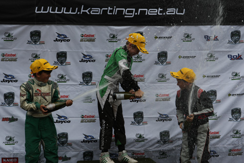 KA12 podium with Tex Starr-McKoy (3rd), Emerson Harvey (1st) and Jay Hanson (3rd)