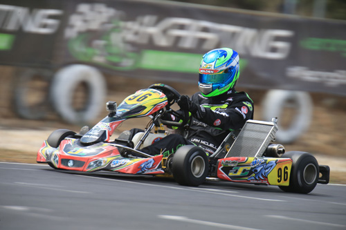 Holden Kart Team driver Liam McLellan was victorious in KF2 to also secure the James Courtney Perpetual Trophy 