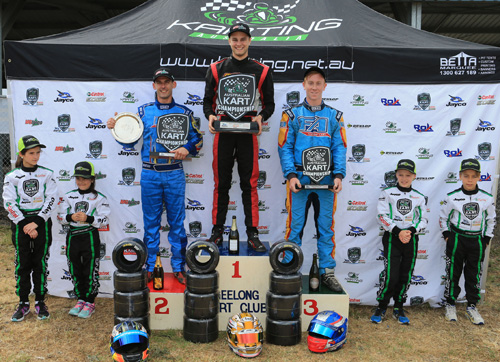 Daniel Rochford standing on top of the podium in the X30 class