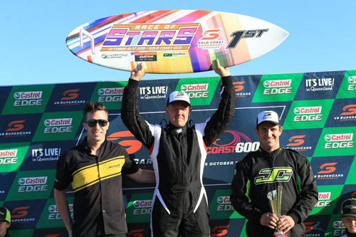 race of stars Paul McNeil on top of the podium in the KA Masters class
