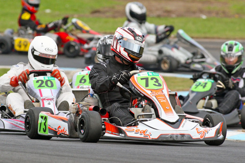 Auckland drivers Jared Mackenzie (#73) and Mark Lane (#20) are expected to be the pace-setters in the KZ2 Masters category in Rotorua this weekend