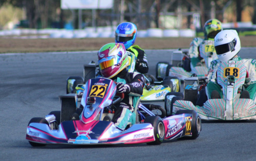 Ashleigh Stewart (#22) was one of four Kiwi karters to impress at the fourth round of Australia's Rotax Pro Tour in Queensland last month