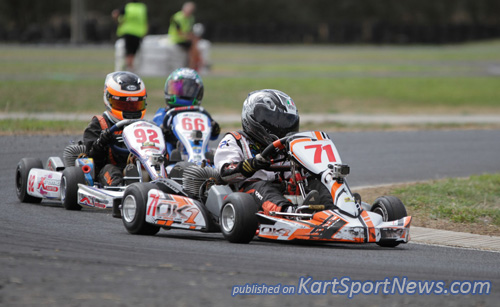 Bronson Boult (#71) on a hard charge in Cadet 12, went on to win the final and also pick up the junior Kerbrider of the day prize