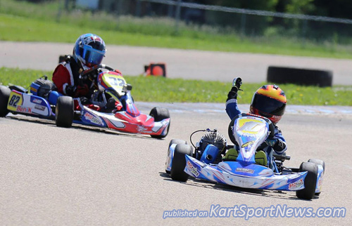 Evan Zarbo secured the win Sunday in the IAME Rookie category