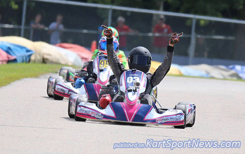 Michael Paterno came out the victor in Sunday’s Yamaha Junior feature
