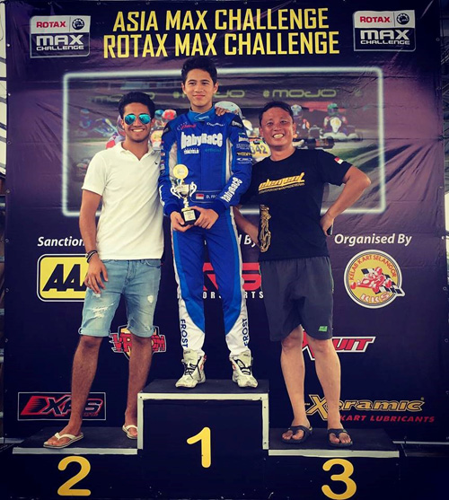 Singaporean Danial Frost with EurOz's Oliver Myers at Sepang for the Rotax Max Challenge Asia