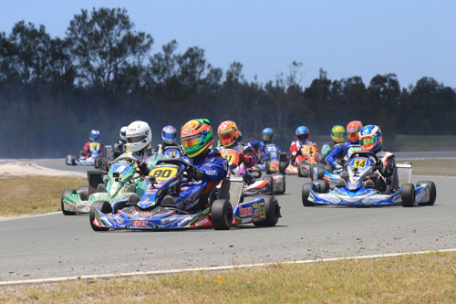 Luke Flynn leading the TaG 125 class during the 2015 Race of Stars