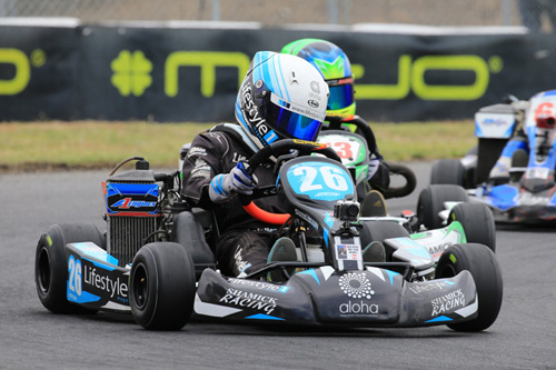 Kai Allen returned to his heat race form from Saturday to take the win in the Mini Max final 