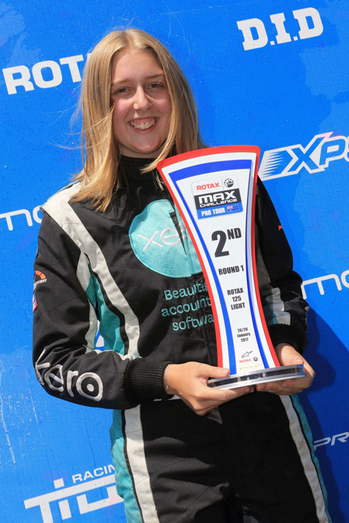 Madeline with her Rotax Light trophy
