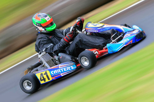 Shane Hodgson was a new face on the podium in Rotax Heavy