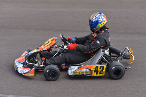 Local driver Mason Barbera qualified pole in both Rotax Heavy and Clubman Super Heavy