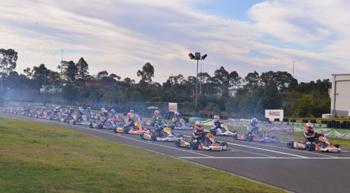 The Pro Gearbox (KZ2) field lined up at Eastern Creek