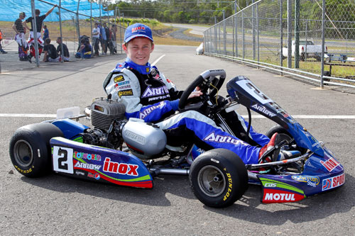 Young Gympie Kart racer, Harrison Oddie, will continue to sport the INOX Lubricants brand and represent the Aussie Owned company and other HDR Arrow Karts Partners in the 2014 calendar season