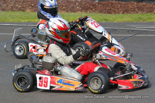 Brayden Hanson (99) and Justin Murphy (22) were 3rd and 4th in the Rookie final