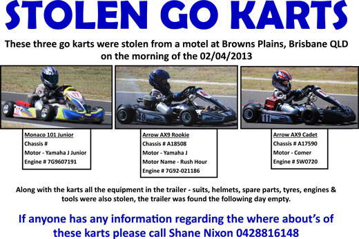 stolen karts notice