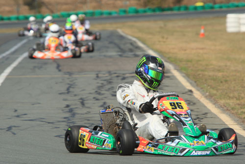 Dave Sera and his closest competitor in the Rotax Light final