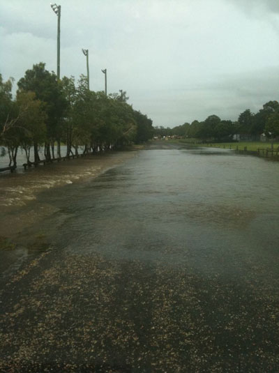 coffs harbour kart club entrance road flooded