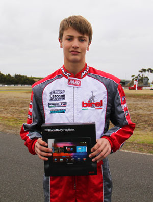 Mitchell Maddren was the winner of the BlackBerry Junior Award in Geelong for professionalism, presentation and dedication to the sport