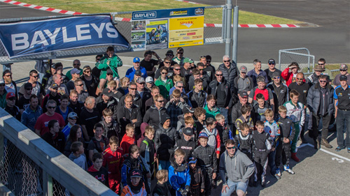 The competitors before racing began at the first round of the 2014/15 Bayleys WPKA Goldstar series