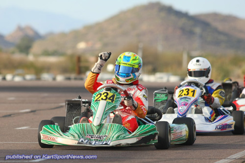Christian Brooks won his second Junior Max feature race of the season with a stellar last lap pass