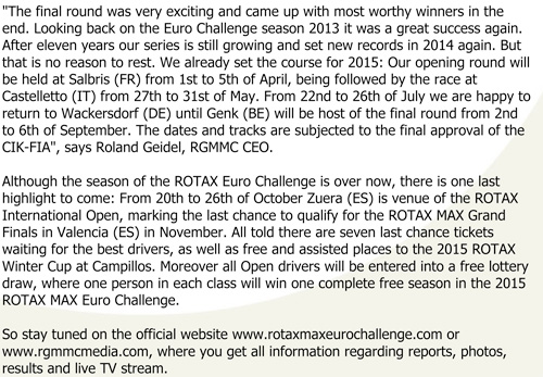 rotax euro challenge final round report from salbris - official from rgmmc