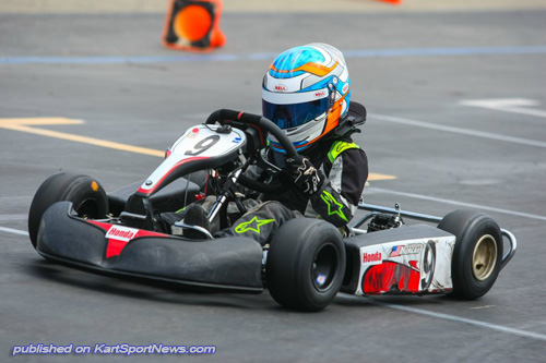 Carson Morgan swept the days action in the Honda Kid Kart division