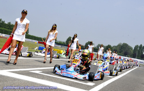 Dorian Boccolacci on the grid at a previous WSK event at the 7 Laghi Circuit