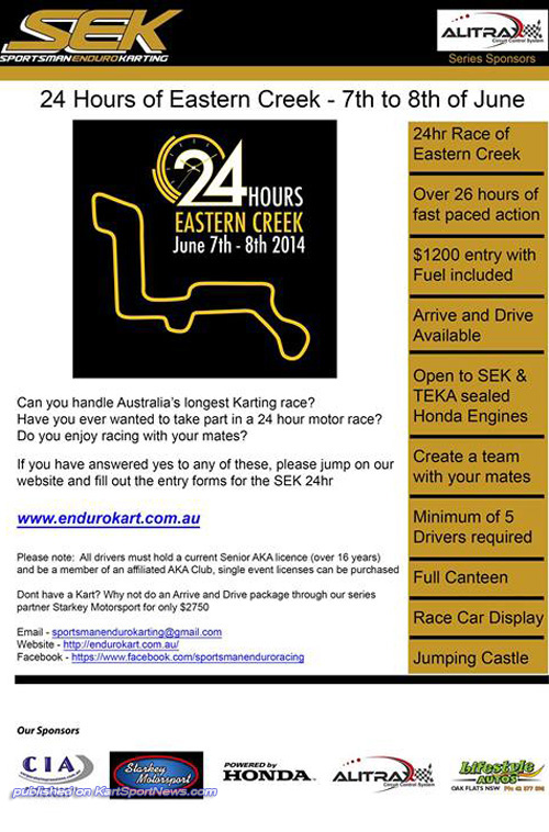 eastern creek 24 hour kart race flyer
