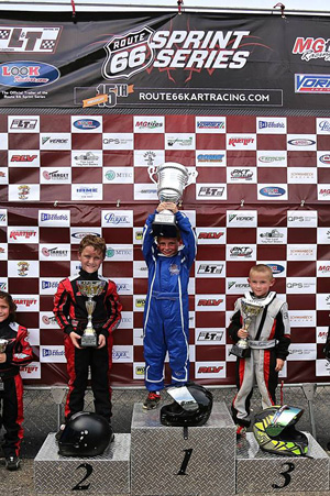 Indy Ragan stood on top of the podium in Kid Kart both days