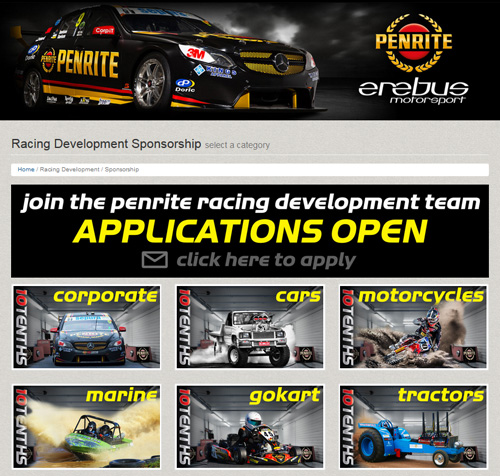 penrite oil sponsorship page