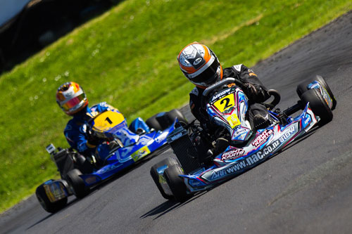 Daniel Connor (#2) was the Platinum Glass 125cc Rotax Max Light class round winner at Auckland but it was Daniel Kinsman (#1) who claimed the second Senior spot on the NZ team heading to the Grand Final in the US in November