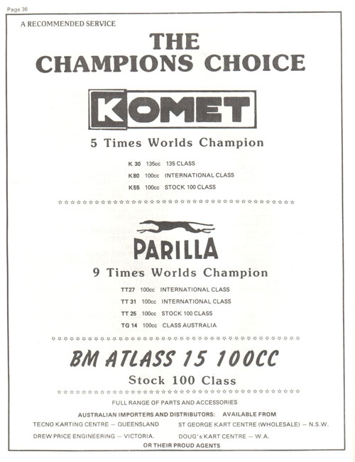 Official Program - 1983 CIK Asia Pacific Championships