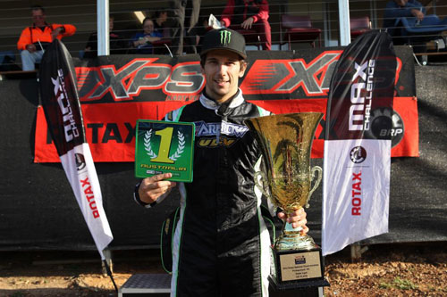 David Sera holding his 15th Australian championship trophy