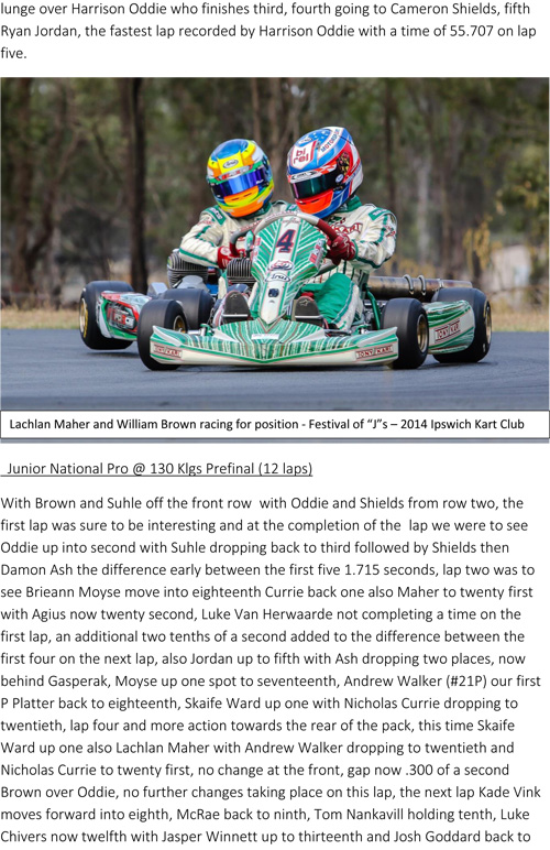 ipswich kart club races report