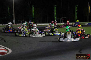 Rotax Heavy, Regan Payne leads Lane Moore (1), Chris Farkas (2) and James Macken (89) (pic - Coopers Photography)